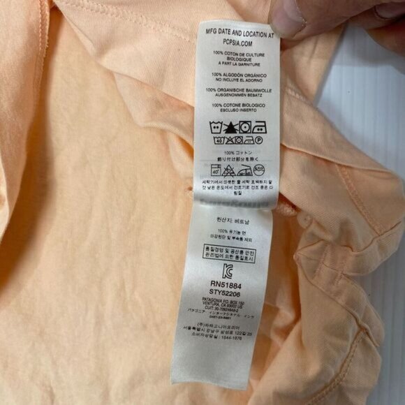 Patagonia Polo Shirt Mens Size XL Light Orange 100% Organic Cotton Lightweight - Picture 9 of 12